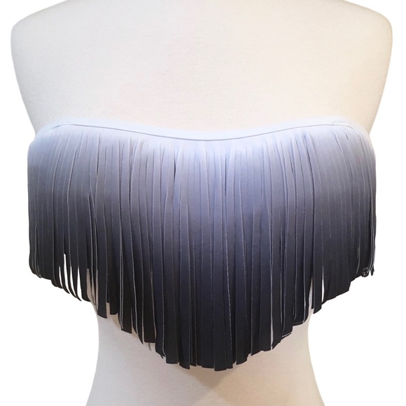 Ombré Fringe Convertible Bandeau Cutout Bikini - Picture 4 of 6